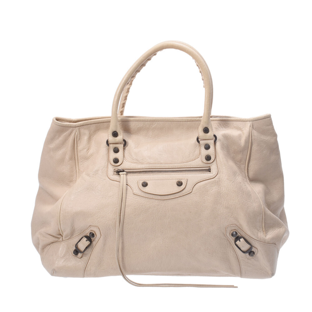 BALENCIAGA The Sunday Beige Calfskin Handbag